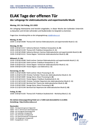 ELAK Tage der offenen Tür 2025